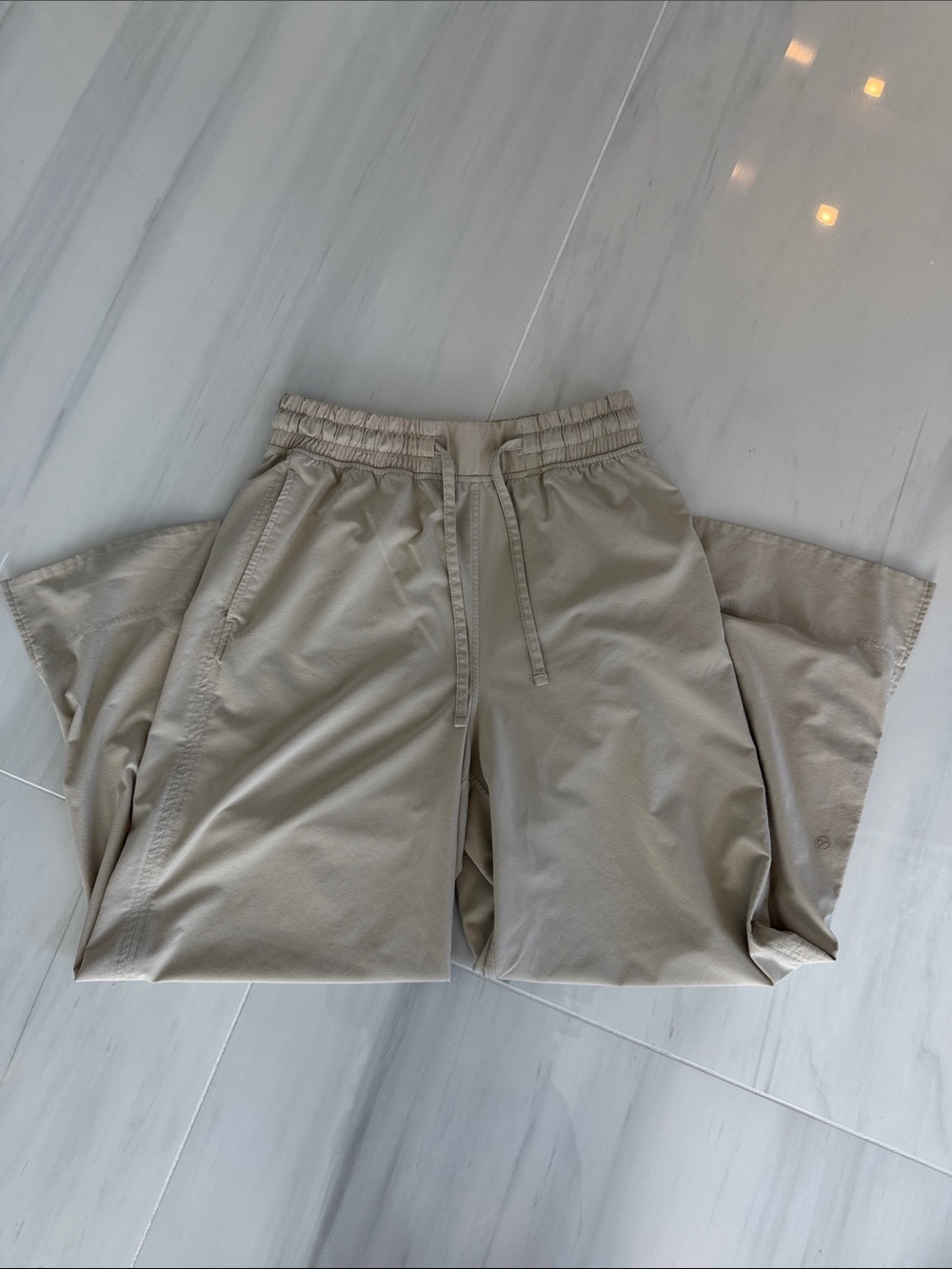 Women’s Casual Drawstring Pants in Light Beige